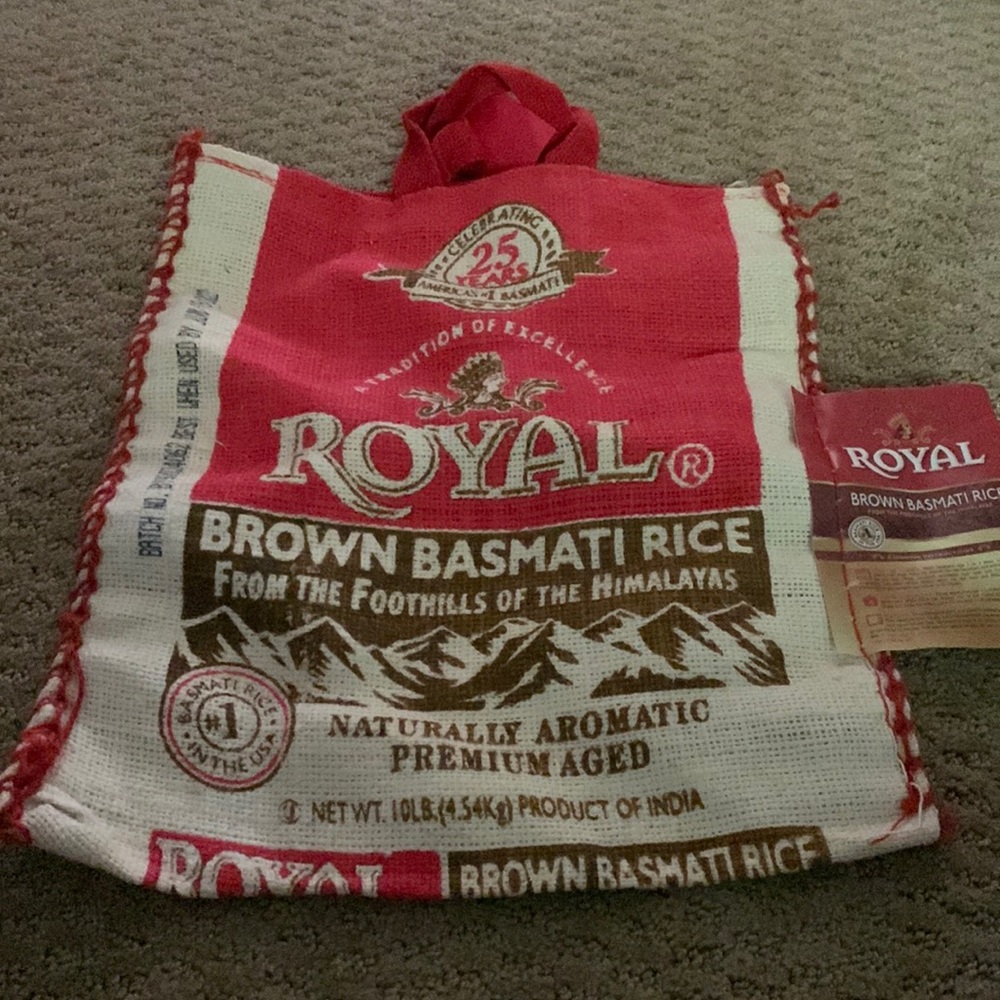 Royal burlap rice bag